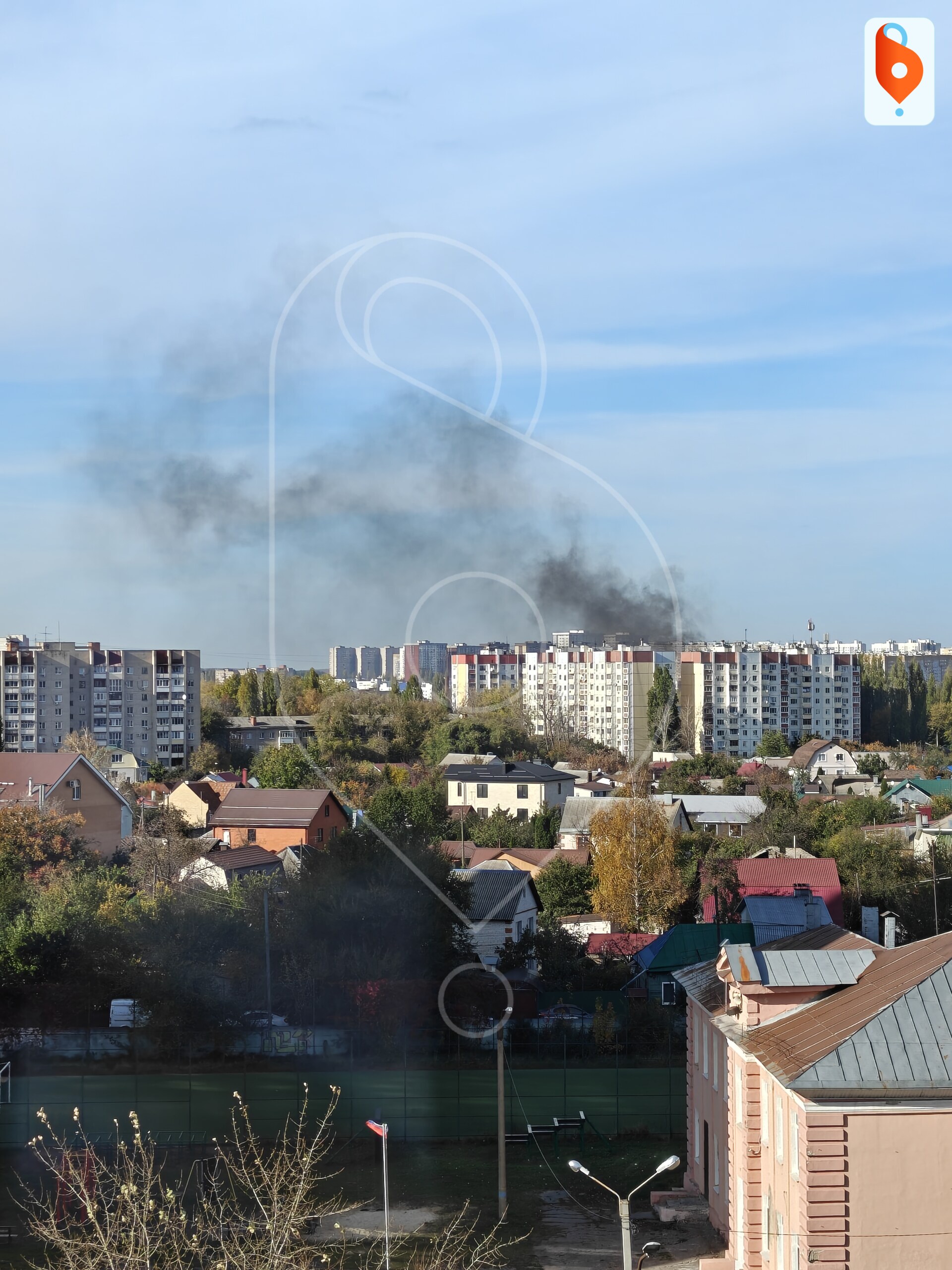 Воронежцы сообщили о пожаре в районе улицы Машиностроителей